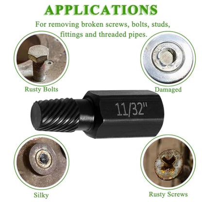 10PCS Damaged Screw Extractor Set, Easy Out Bolt Extractor Kit Heavy Duty Hex Head Bolt Extractor Set for Removing Broken Studs, Bolts and Screws