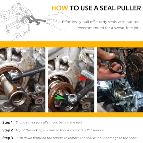 Shaft Type Seal Puller, Universal Seal Removal Tool for Camshaft and Crankshaft Seals with Adjustable Locking Fulcrum, Replace for Lisle 58430 SP009