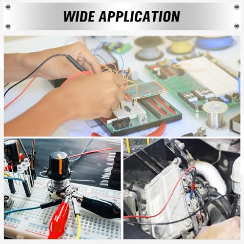 SWANLAKE 43-Piece Back Probe Kit, 30A Multi-Angle Test Probe, 4mm Banana Plug to Copper Alligator Clips, U-Shaped Connectors, Automotive Electrical Circuit Diagnosis Car Repairing Tools - color: 43PCS Milti-color