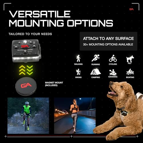 Guardian Angel Micro Safety Light - Green Front & Green Rear | Beacon Device. Rechargeable, magnetic, hands-free wearable & mountable. For Dog Walking, Cycling, Camping, Kayaking & More. - color: Green/Green