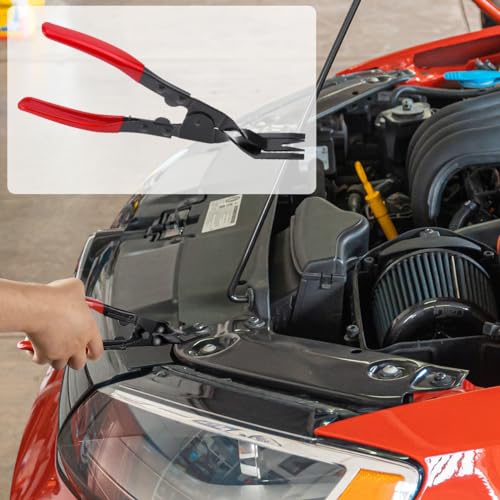 1 Pcs Automobile Interior Upholstery Trim Clip Pliers Remover Tool, Push Pin Pliers Panel Clip Removal Pliers Trim Removal Tool (Red) - color: Red