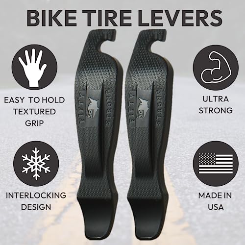50 Strong | Bike Tire Levers & Tire Tool, Set of 4, Road, MTB & BMX