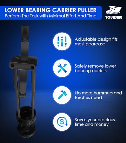 Yoursme Upgrade Lower Bearing Carrier Puller for Yamaha Johnson Evinrude Mercury Honda Mercruiser, Lower Bearing Puller with Adjustable Arms Fit for Most Gearcases 115hp and Above