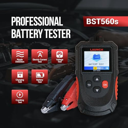 LAUNCH BST-560S Battery Tester, 12V Automotive Digital Battery Analyzer, for Car/Truck/Motorcycle/SUV/ATV/RV/Boat