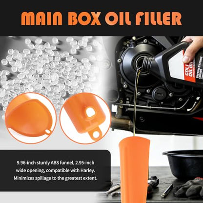 2026 Upgraded Compatible with Harley Oil Change Kit,All-in-One Motorcycle Oil Change Kit Includes Funnel,Filter,Wrench,Rubber O-Rings,Professional Oils Changing Kits