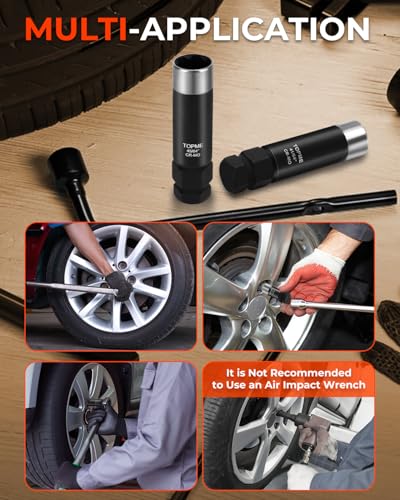 6 Spline Lug Nut Socket Set, 41/64"and 45/64 "for M12x1.25,M12x1.5 lug nuts | 6 Point Lug Nut key for Removal of Lug Nuts on Aftermarket Wheels