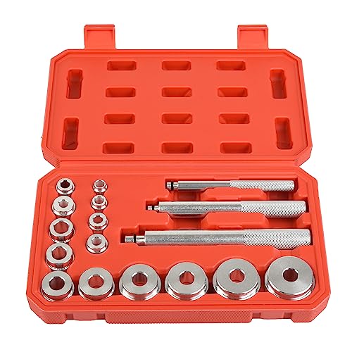 WUODAO17pcs Universal Aluminum Bearing Race and Seal Install Driver Set with Bushing Drivers Remover Tool Motorbikes Wheel Axle Bushing Installation Kit