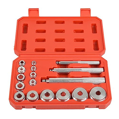 WUODAO17pcs Universal Aluminum Bearing Race and Seal Install Driver Set with Bushing Drivers Remover Tool Motorbikes Wheel Axle Bushing Installation Kit