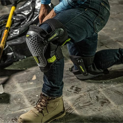 AWP Gel Pro Comfort Hinge Knee Pads | Dual Gel/Foam Padding + Comfort Hinge Design | Non-Marring Cap, Breathable Straps | Jobsite Knee Protection for Flooring, Construction & Landscaping - size: 1 Pair, style: Gel Pro Foam Padding Knee Pads