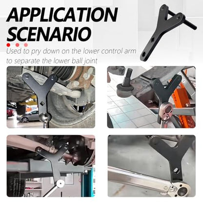 Upgraded Lower Control Arm Prying Tool,1/2" Drive Breaker Bar Control Arm Bushing Tool and Ball Joint Removal Tool,Universal Lower Control Arm Tool Suspension Tools Car Accessories