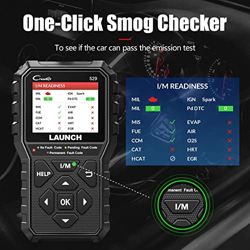 2026 NEW Launch OBD2 Scanner CR529 Code Reader Check Engine Light for All OBDII Car After 1996 Full OBD2 Functions Mode 8, I/M Readiness DTC Lookup Lifetime Free Update Scan Tool [Upgrade Version] - style: CR529