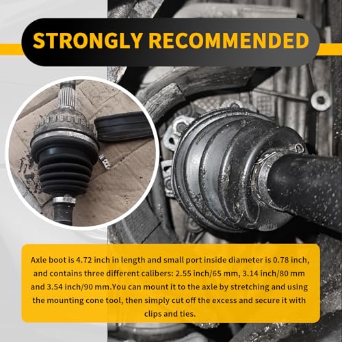 2PCS CV Boot Repair Kit with 4 Tie Rod Boots Clamp & 6 Cable Ties,Thickened CV Axle Boot Repair Kit for Protecting Drive Shafts,Professional Joint Boots Car Accessories