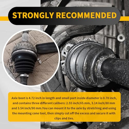 2PCS CV Boot Repair Kit with 4 Tie Rod Boots Clamp & 6 Cable Ties,Thickened CV Axle Boot Repair Kit for Protecting Drive Shafts,Professional Joint Boots Car Accessories