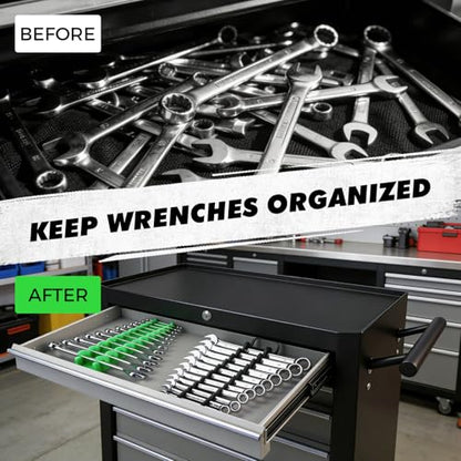 20-Piece Magnetic Tool Organizer Set, 1/4", 3/8", 1/2" SAE & Metric Socket Organizers, 2 Large Wrench Holders, 24-Slot Wrench Rails, Plier and Screwdriver Wall Mount Storage - style: 20PCS Multi-Function Set
