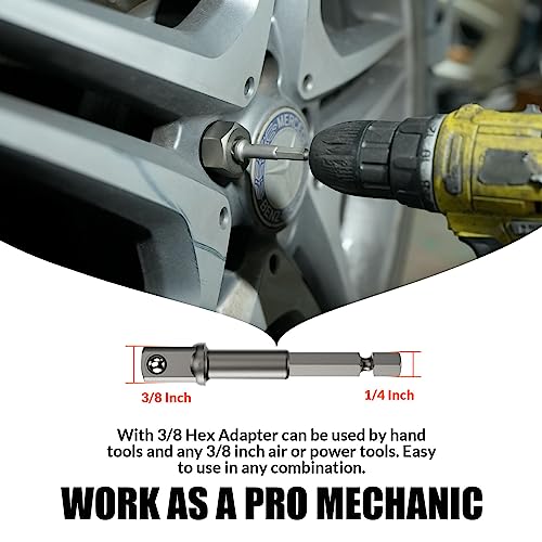 Coobeast Bolt Extractor Set Heavy Duty, 13Pcs Bolt Extractor Kit with 3/8 Inch Adapter, Stripped Lug Nut Remover, Easy Out Bolt Remover Set for Rusted, Rounded, Damaged Nuts Screws - size: 14 PCS