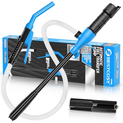 Portable Transfer Pump Battery Operated Electric Siphon Pump for Gas, Fuel, Diesel, Water Transfer 2.4 GPM Flow Oil Extractor, 47 Inches Hose-Easy to Use Hand Fuel Pump, Multi-Use Transfer Pump(Blue) - color: 1 Pack Blue 2
