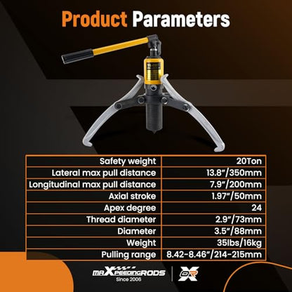 maXpeedingrods 20T Hydraulic Gear Puller, Hydraulic Wheel Bearing Puller Kit, 2 or 3 Jaws Puller, Bearing Hub Separator, Heavy Duty Hydraulic Puller Separator Tool - style: 2 or 3 Jaws