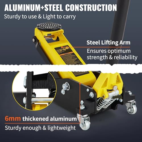 Car Jacks Car Jack 1.5-3 Ton Floor Jack Aluminum&Steel Racing Jack Single Pistons Quick Lift Pump Tire Change Tool,1.5 Ton - color: 1.5 Ton