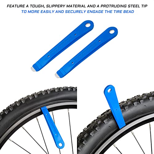 Set of 2 Steel-Core Tyre Levers | For Mountain and Road Bikes - Durable Metal Tire Carded Tools for MTB and Bicycle Repairs