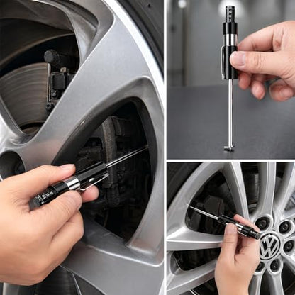 Brake Pad Thickness Gauge Measure Tool - Car Brake Pad Thickness Gauge with Scale, Tire Tread Depth Gauges, 1.5mm Thickness Auto Shoe Tester Detection Pen for Car Truck SUV Motorcycle