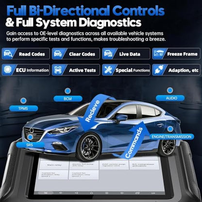 XTOOL D9S 2.0 ECU Coding Bidirectional Scan Tool, AI-Assisted OE Level Automotive Scanner, Topology Map, PMI, 45+ Resets, FCA/CAN FD/DoIP, Professional Full System Diagnostic Scanner, 3 Years Update