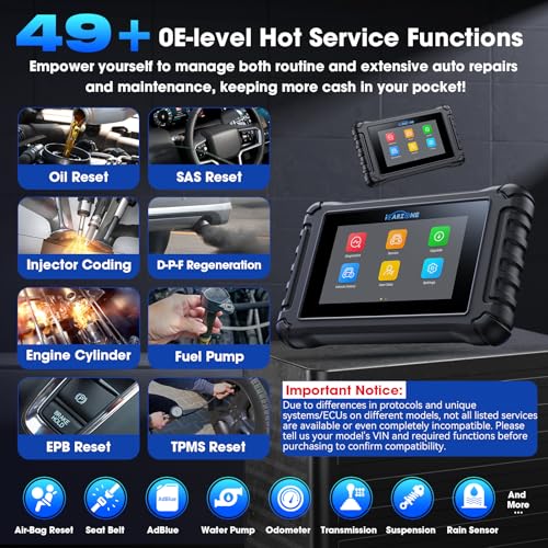 4 Systems OBD2 Scanner UR600 ABS SRS Engine Transmission Car Code Reader with 50 Services Bidirectional Test of 4 Systems Battery Test ECU Coding Diagnostic Scan Tools Lifetime Free Upgrade