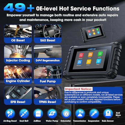 4 Systems OBD2 Scanner UR600 ABS SRS Engine Transmission Car Code Reader with 50 Services Bidirectional Test of 4 Systems Battery Test ECU Coding Diagnostic Scan Tools Lifetime Free Upgrade