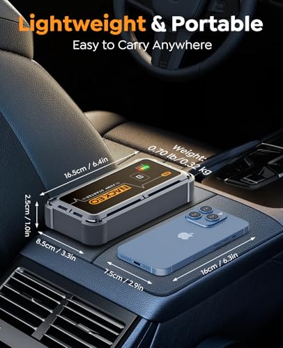 Portable Car Battery Jump Starter 5000A Car Jump Starter Battery Pack (9.0L Gas/8.5L Diesel), 12V Jump Box Car Battery Jumper Starter Portable Jumper Cables, Fast Charge, Lights, Compact - size: 5000A