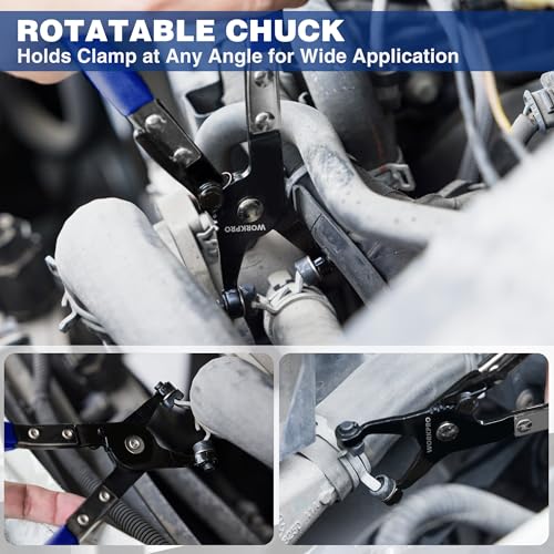 WORKPRO 2-Piece Hose Clamp Pliers Set, 27" Flexible Hose Clamp Plier & Flat Band Hose Pliers Removal Tool for Car Coolant Hose, Water Pipe - style: 2-Piece