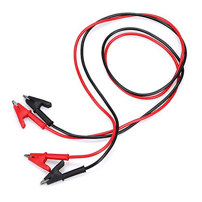 Sumnacon Dual Ended Crocodile Alligator Clips, 15A Test Lead Wire Cable with Insulators Clips, 2 Pcs 3.3 ft/1m Test Flexible Cable with Protective Jack Copper Clamps for Electrical Testing - size: 1 m