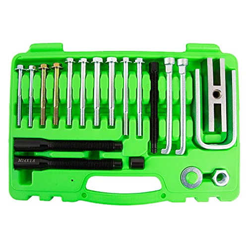 OEMTOOLS 20Pc Steering Wheel Puller Set for All Major Makes and Automobiles | 5 Steering Wheel Pullers in 1, Sizes Included 1/4" x 28, 8 mm x 1.25, 5/16" x 18, 5/16" x 24, and 3/8" x 16