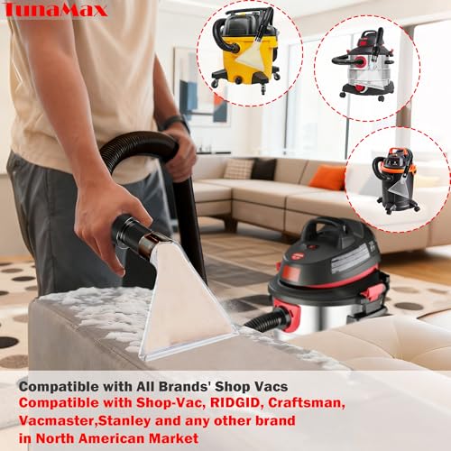 TunaMax Universal Work with All Vacs with 2-1/2" & 1-7/8" &1-1/4" Three Adapters Extractor Attachment for Upholstery & Carpet Cleaning & Auto Detailing - size: Small+Large