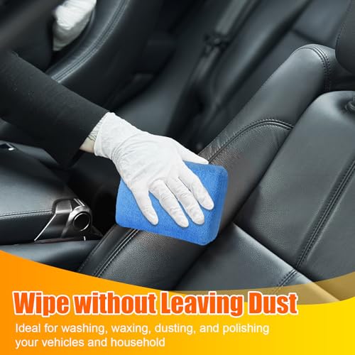 Riakrum 32 Pcs Microfiber Applicator Pads Soft Microfiber Foam Buffing Car Detailing Pads for Wax Ceramic Coating Polish Reusable Car Wash Sponge Tire Shine Applicator(Yellow,Grey,Blue,red) - color: Yellow,grey,blue,red