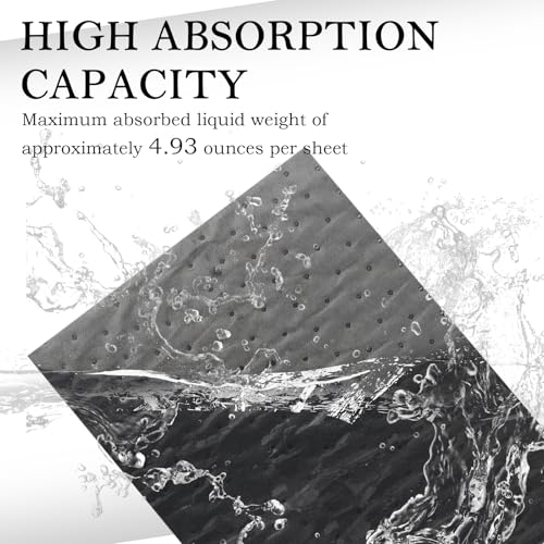 30PCS Oil Absorbent Pads 13 * 10.1",Powerful Polypropylene Oil Spill Mat Absorbs Soaks Coolant/Oil/Grease/Water-Based Fluids,Universal Reusable Oil Drain Splash Pad Car Accessories (30PCS) - color: 30PCS