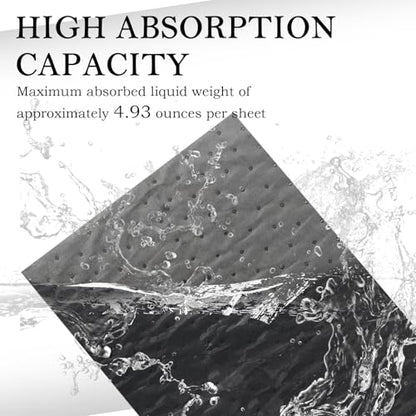 30PCS Oil Absorbent Pads 13 * 10.1",Powerful Polypropylene Oil Spill Mat Absorbs Soaks Coolant/Oil/Grease/Water-Based Fluids,Universal Reusable Oil Drain Splash Pad Car Accessories (30PCS) - color: 30PCS