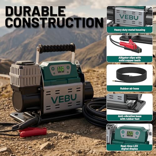 ‌RV Air Compressor 12V Tire Inflator, 150PSI with Auto Shut-off, Digital Display & Preset, 5.65CFM Fast Inflation for Off-road Vehicles, Trucks, SUVs, RVs, ATVs, Corded Electric - style: Single Cylinder + Digital Display