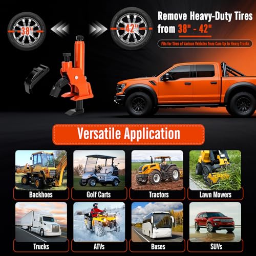 KAKO Tire Bead Breaker Tool for 38"-42" Tires, Hub-Safe Manual Tire Bead Breaker with Rubber Pad, Heavy Duty Tire Temoval Tool for ATVs, UTVs, Tractors, Trucks, Cars Tire Changer