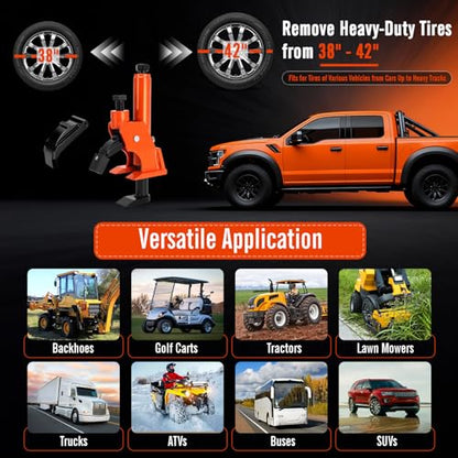 KAKO Tire Bead Breaker Tool for 38"-42" Tires, Hub-Safe Manual Tire Bead Breaker with Rubber Pad, Heavy Duty Tire Temoval Tool for ATVs, UTVs, Tractors, Trucks, Cars Tire Changer