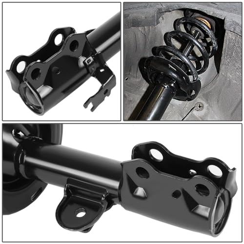 Auto Dynasty Pair of Front Coil Spring Shock Strut Mount Assembly and Rear Struts Shock Absorber Compatible with Toyota RAV4 2.4L 2.5L 2006-2012, Matte Black Powdercoat