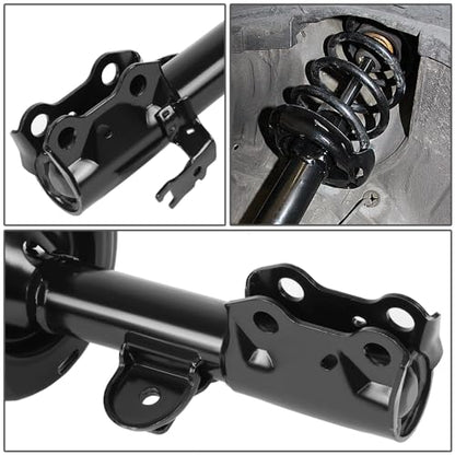 Auto Dynasty Pair of Front Coil Spring Shock Strut Mount Assembly and Rear Struts Shock Absorber Compatible with Toyota RAV4 2.4L 2.5L 2006-2012, Matte Black Powdercoat