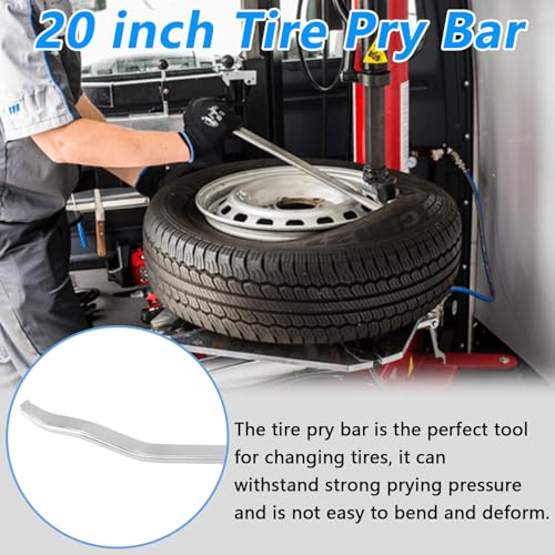 Bead Lifting Tool for Tires, Tire Mount and Demount Tool with Rubber Handle, Tire Iron Spoon for Car Truck and Motorcycle Tire Changer, 20" Tire Iron Spoon Lever Pry Bar