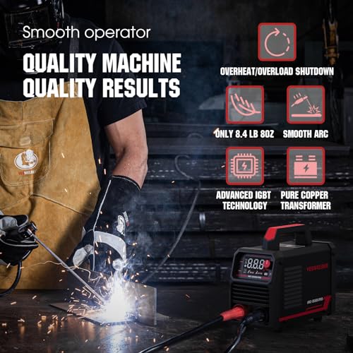 YESWELDER 205Amp Stick Welder Large LED Display, Digital Inverter IGBT ARC Welding Machine, 110V/220V Dual Voltage Hot Start Portable MMA Welder Machine, Arc Force - style: stick welder 205Amp