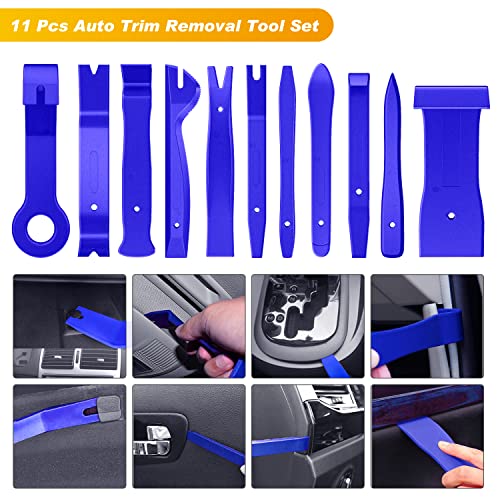 GOOACC 88Pcs Trim Removal Tool, Auto Push Pin Bumper Retainer Clip Set Fastener Terminal Remover Tool Adhesive Cable Clips Pry Kit Car Panel Radio Removal Auto Clip Pliers - color: 88Pcs Clips Removal Kit Blue
