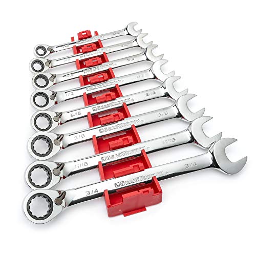 GEARWRENCH 8 Piece 72-Tooth 12 Point Reversible Ratcheting Combination SAE Wrench Set | 9533N (Pack of 10) - size: Pack of 10