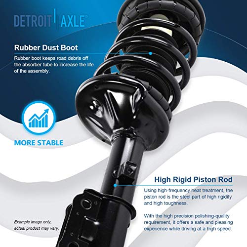 Detroit Axle - Pair Front Struts for Hyundai Accent 2000-2005, 2 Ready Struts w/Coil Spring Assembly 2001 2002 2003 2004 Replacement Suspension Quick Install Ready Struts Shocks Assembly - size: 171400_171401/PAIR
