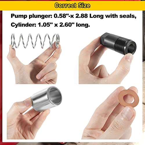 Replacement Pump Piston Pump Plunger Kit for Harbor Freight-Costco-Arcan-Matco 3 ton & 3 1/4 ton Floor Jack, Low Side Smaller of The Two Plungers