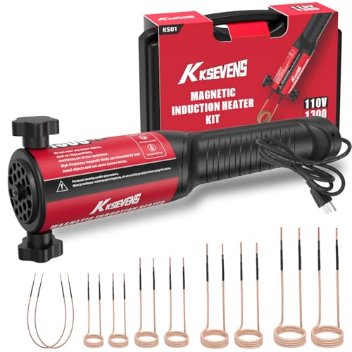 Induction Heater Bolt 1300W 110V,Induction Bolt Heater Removal Tool Kit with 10 Coils for Rusty Screw Removing,Red