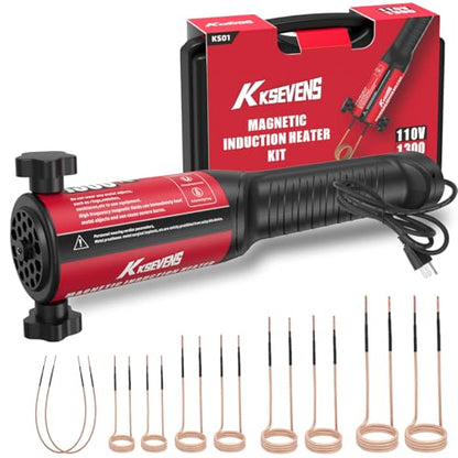 Induction Heater Bolt 1300W 110V,Induction Bolt Heater Removal Tool Kit with 10 Coils for Rusty Screw Removing,Red