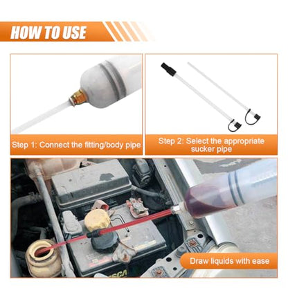 BDZMC 500CC Automotive Fluid Extractor, Oil Change Syringe with Hose, Suction Vacuum Fuel Car Transfer, Manual Oil Transfer Pump, Oil Extraction & Filling Pump