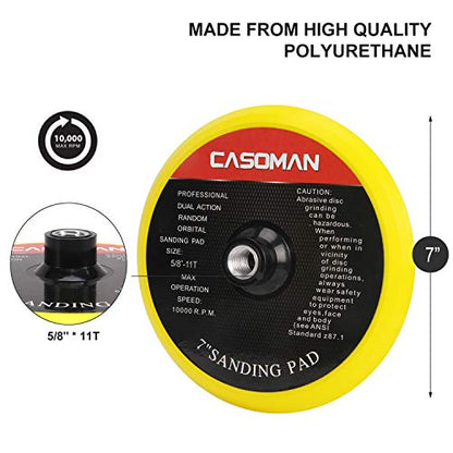 CASOMAN 7-Inch Buffing and Polishing Pad Kit, 7 Pieces 7" Polishing Sponge, Waxing Buffing Pad Kit